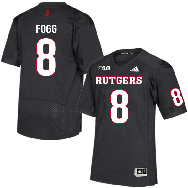 Men #8 Tyshon Fogg Rutgers Scarlet Knights College Football Jerseys Sale-Black